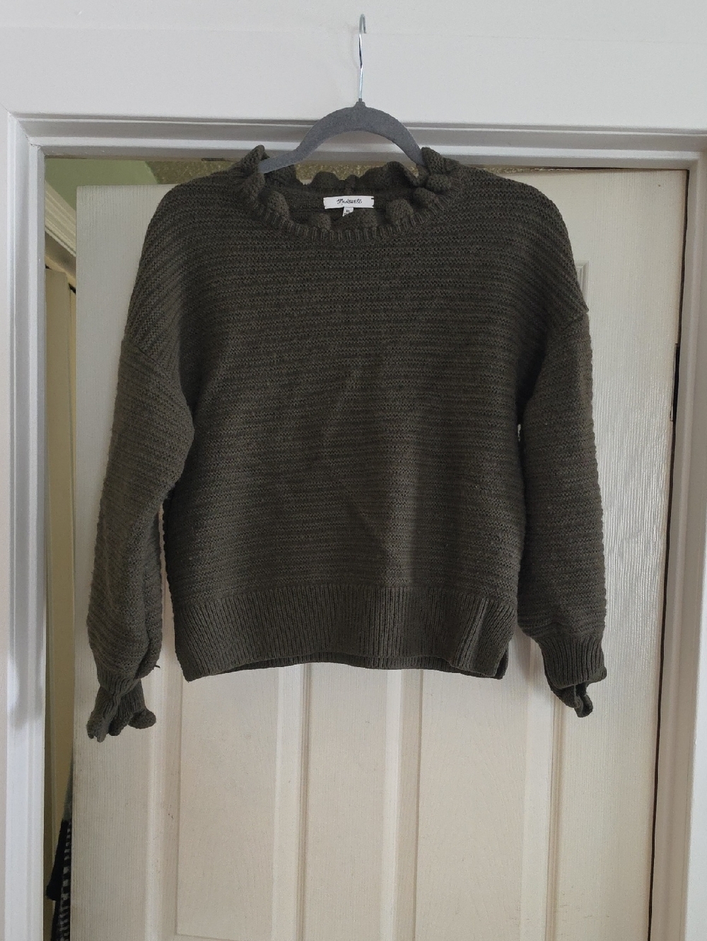 Madewell Olive Green Knit Crewneck Sweater